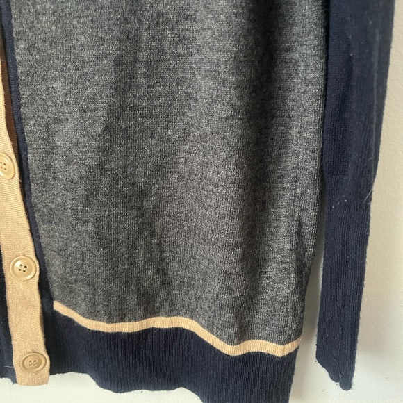 jcp Wool Blend Cardigan Sweater Button Front V-Neck Lightweight Spring Blue Med - Picture 4 of 5